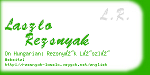 laszlo rezsnyak business card